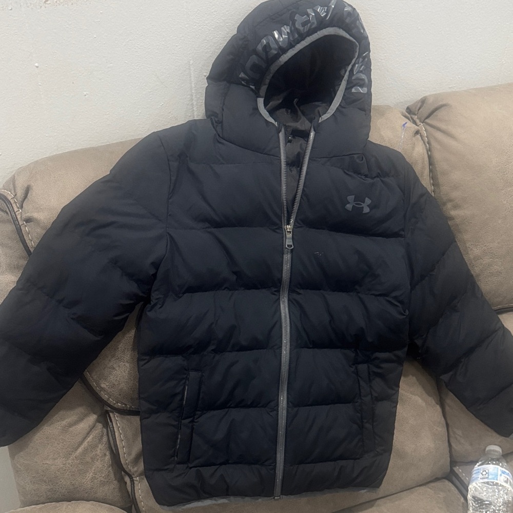 Under Armour Black Quilted Hooded Puffer Jacket
